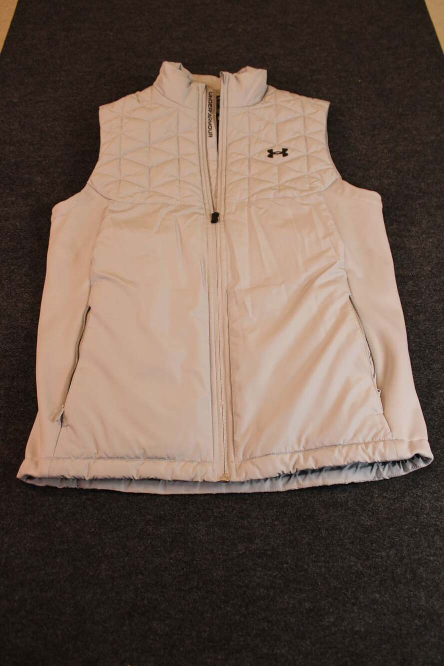 Under Armour ColdGearVest Medium Grey Quilted Full Zip Golf Gilet